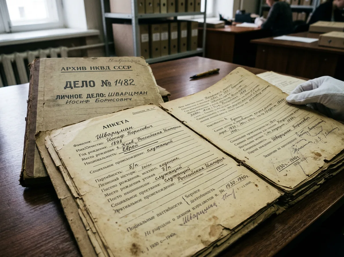 Документы из советского архива: пожелтевшие страницы дела с рукописными записями — поиск еврейских корней в архиве